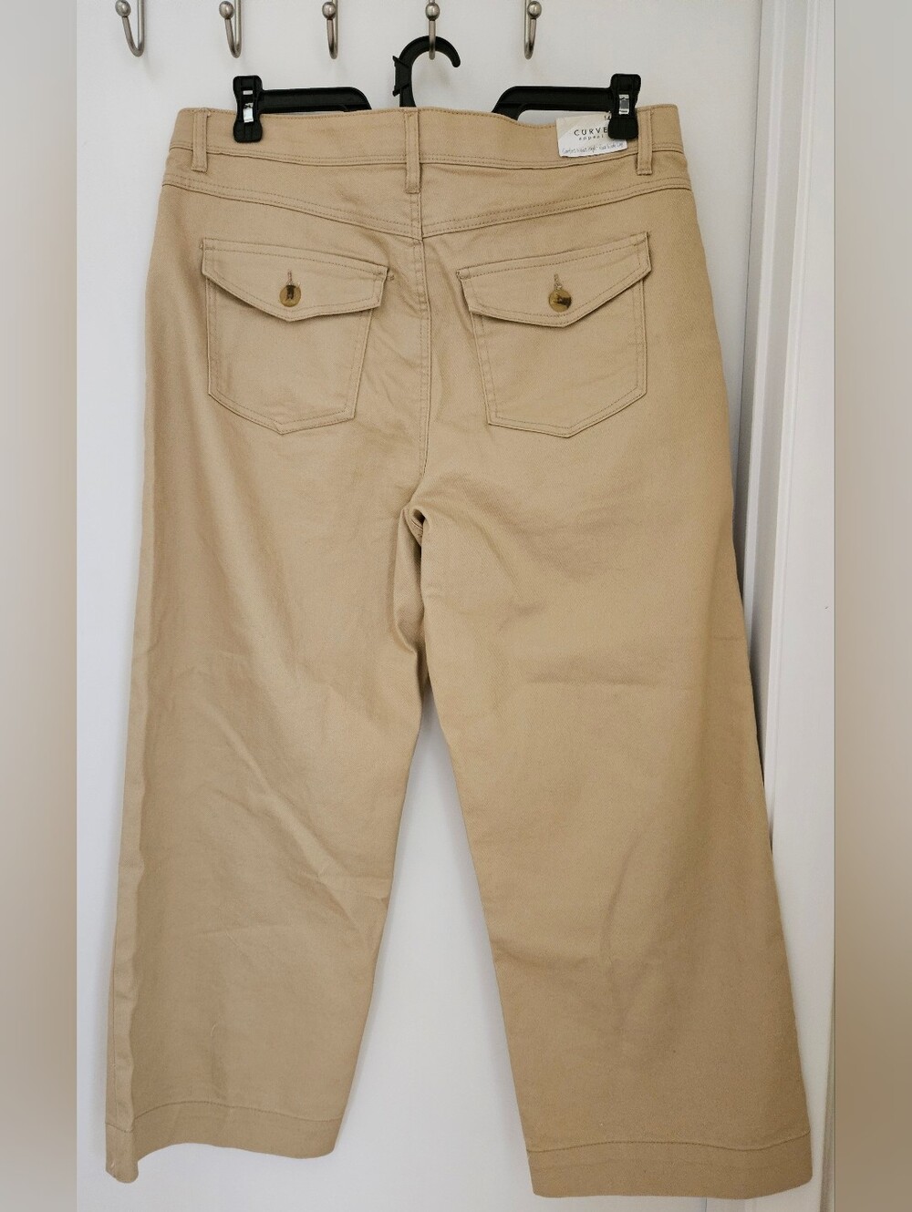 Curve Appeal Size 14 Comfort Waist High Rise Wide Leg Pants Safari Tan NWT - Picture 2 of 7